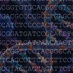 AI generated image of DNA and code