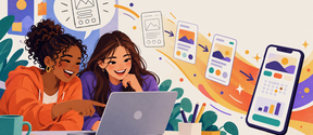 AI generated image of girls doing something at computer